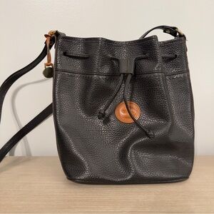 Dooney & Bourke Vintage 90s Black Leather Bucket Bag